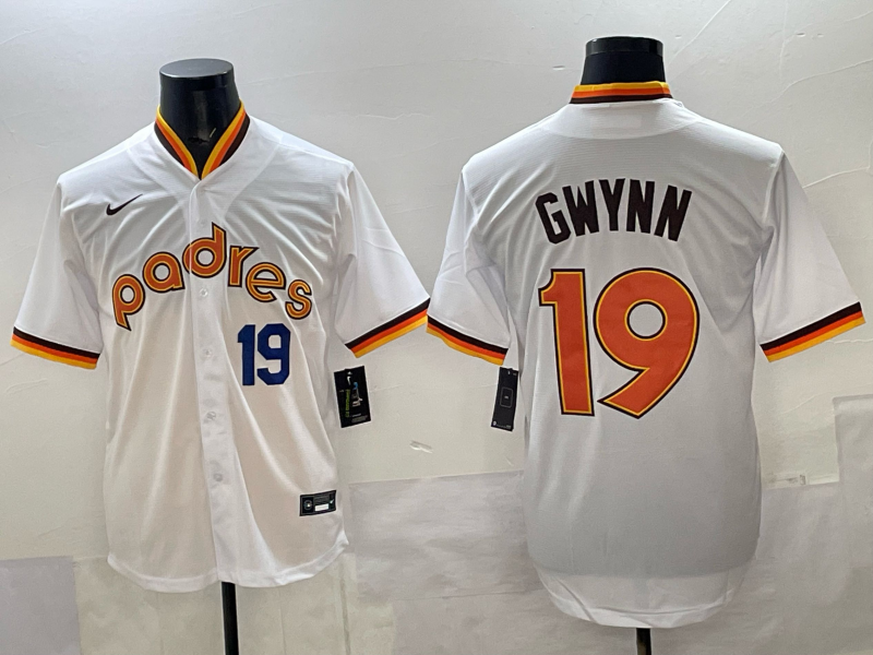 Men 2025 San Diego Padres #19 Gwynn white Nike MLB Jersey 001->san diego padres->MLB Jersey